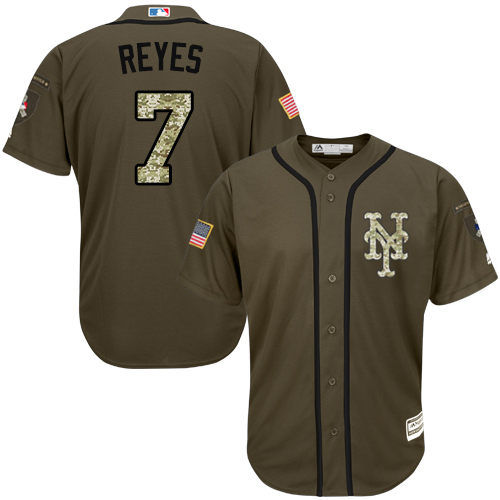Mets #7 Jose Reyes Green Salute to Service Stitched MLB Jersey